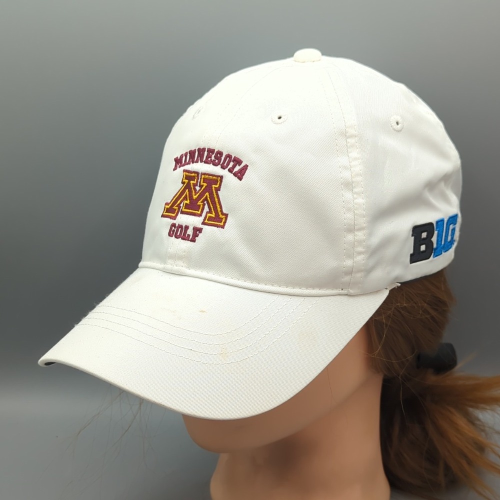 Minnesota Golden Gophers Golf B1G Hat Cap Nike OSFM White Strapback